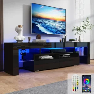 63in TV Stand 65/70 Inch LED TV Stand ,Black ,High Gloss
