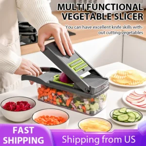 Multifunctional 12-in-1 Vegetable Slicer Cutter Shredders