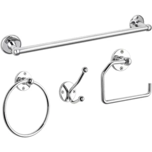 Bathroom hardware set, 4-piece polished chrome