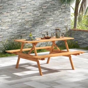 6 Person Picnic Table Set with Patio Table